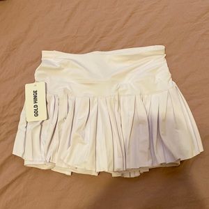 Gold Hinge Off-White Pleated Tennis Skirt